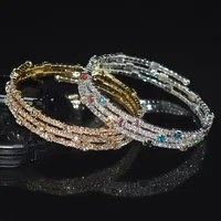 Fashion Luxury Gold Plated Silver Plated Crystal Cuff Bracelets & Bangles Rhinestone Charm Bracelets for Women Jewelry 1