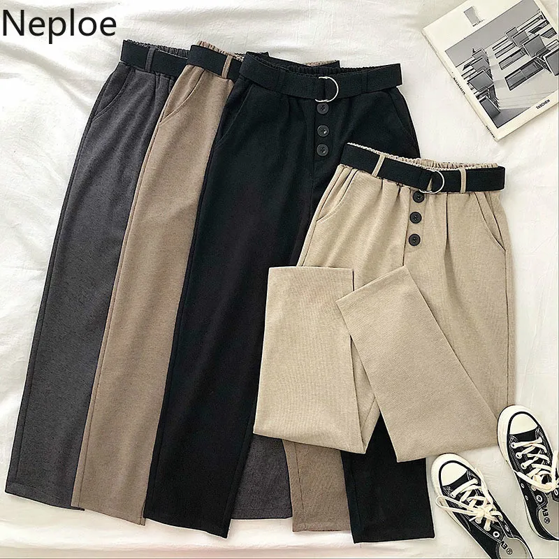 Брюки Neploe женские эластичные офисные 2019 осенние шаровары с высокой талией штаны