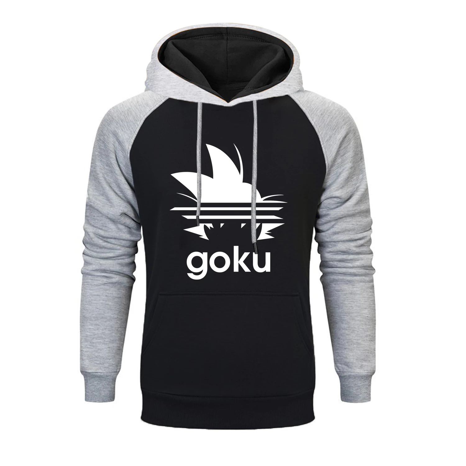 Dragon Ball Hoodies Sweatshirt Japanese Anime Super Saiyan Print Raglan Hoodie Men Winter Fleece Pullover Sportswear Streetwear