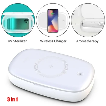 

3 in 1 UV Light Sanitization Box Phone Disinfect Box Aromatherapy Box with Fast Wireless Charging