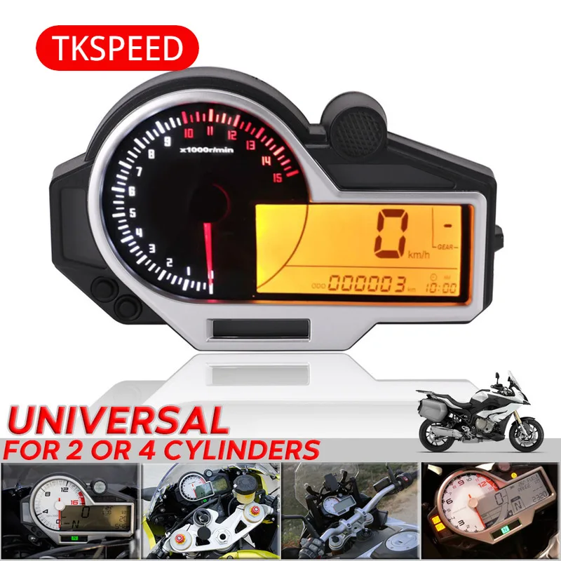 Universal Motorcycle Odometer For 1 2 4 Cylinders Tachometer ATV LCD Digital Speedometer BMW KAWASAKI SUZUKI HONDA | Автомобили и