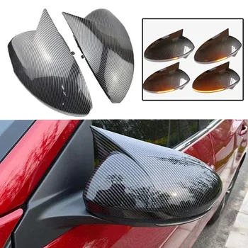 

Rearview Mirror Cover Side Wing Mirror Shell With Dynamic Turn Signal Lamp For Nissan Sylphy Sentra 2020 Carbon Fiber