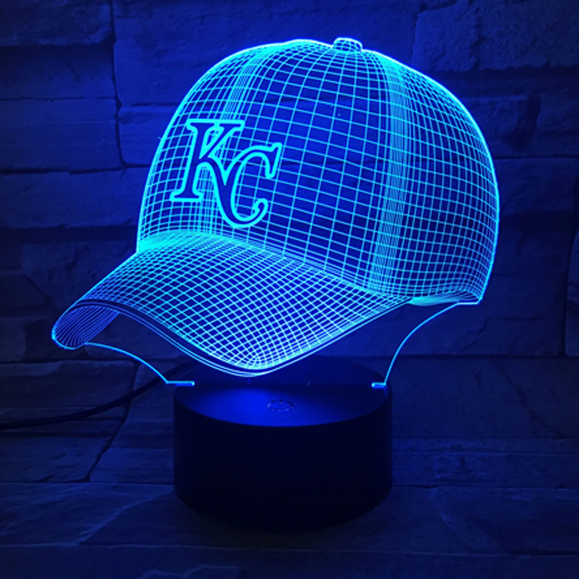 

Kansas City Chiefs Baseball Cap Colorful Remote Control Touch Control 3D Visual Lamp