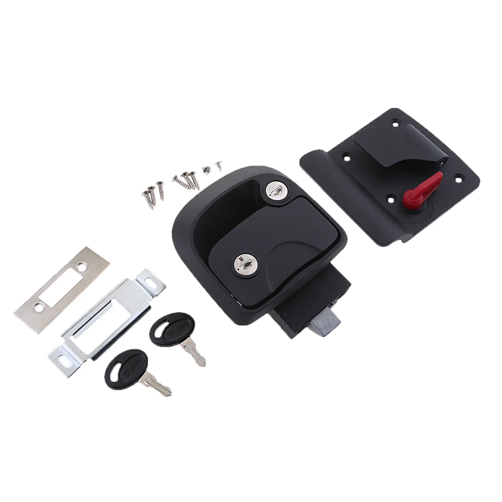 Heavy Duty RV Paddle Entry Door Lock Latch Handle Knob Deadbolt Camper Trailer