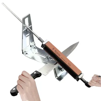 

High Quality Professional Kitchen Knife Sharpener System with 4pcs Whetstones+ Aluminum Alloy+ G Clip Knife Sharpener Tool Set