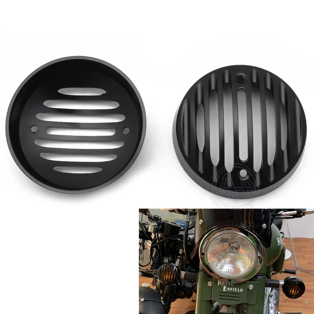 Couvercles de grille de clignotant en aluminium noir pour moto