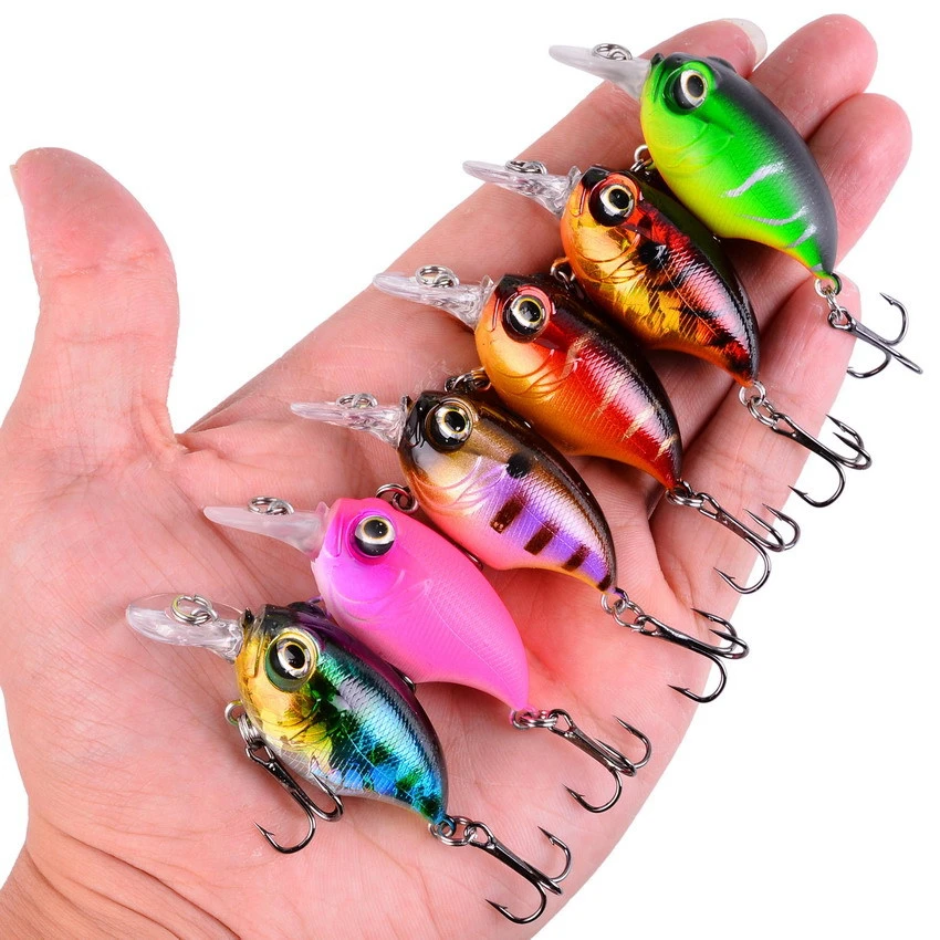 

8pcs/lot Floating Crank Wobblers Fishing Lures 6cm 8.4g Japan Swimbait Artificial Hard Bait Bass Pike Crankbait Pesca Tackle