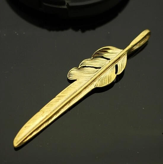 

Brass Gaoqiao Feather Hanging Pure Copper Feather Hanging DIY Luggage Apparel Accessories Copper Key Hook Factory Pendant