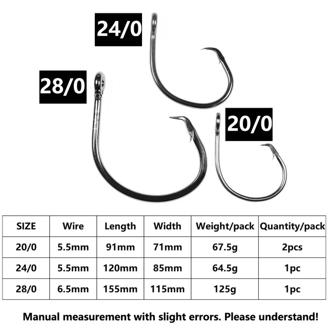 Super Strong Saltwater Fishing Hook Stainless Steel Circle Hook Claw Tip  for Trolling Rigging Large Tuna Shark 20/0 24/0 28/0 - AliExpress