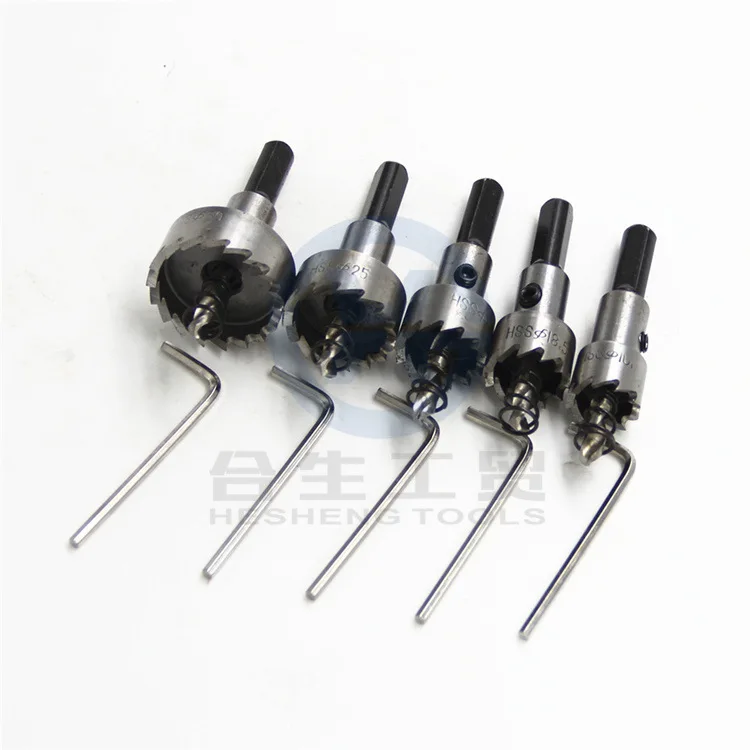 

5 Pieces High Speed Steel Sawteeth Tapper Aluminium Plate Iron Plate Punched Drilling Bit Set 16mm20mm25mm 30mm