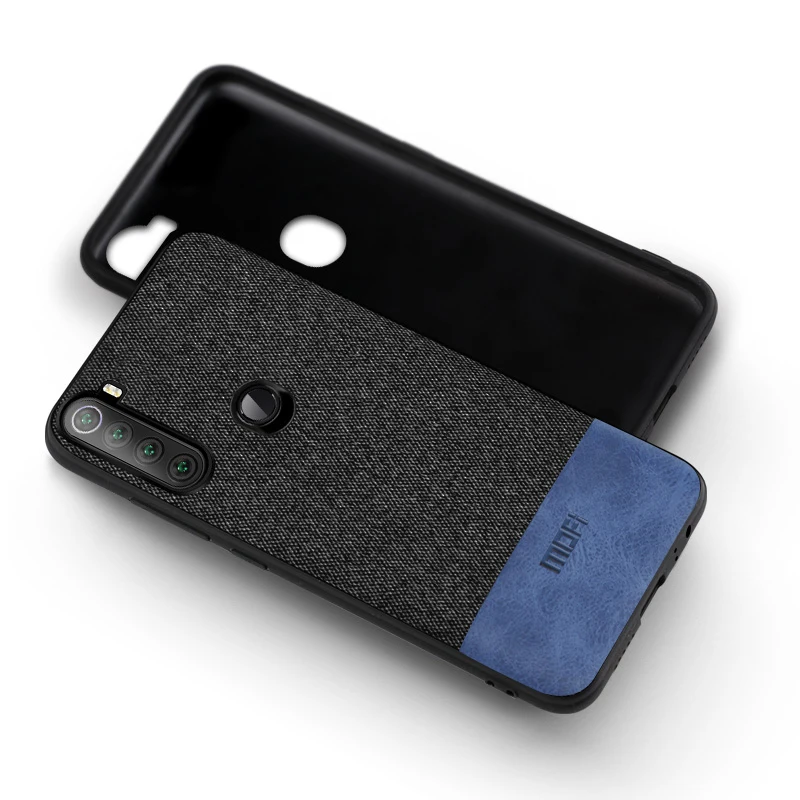 Для Xiaomi Redmi Note 8 чехол-накладка MOFi Redmi Note 8 Pro задняя крышка магнит ткань note8 противоударный жесткий чехол - Цвет: black with blue