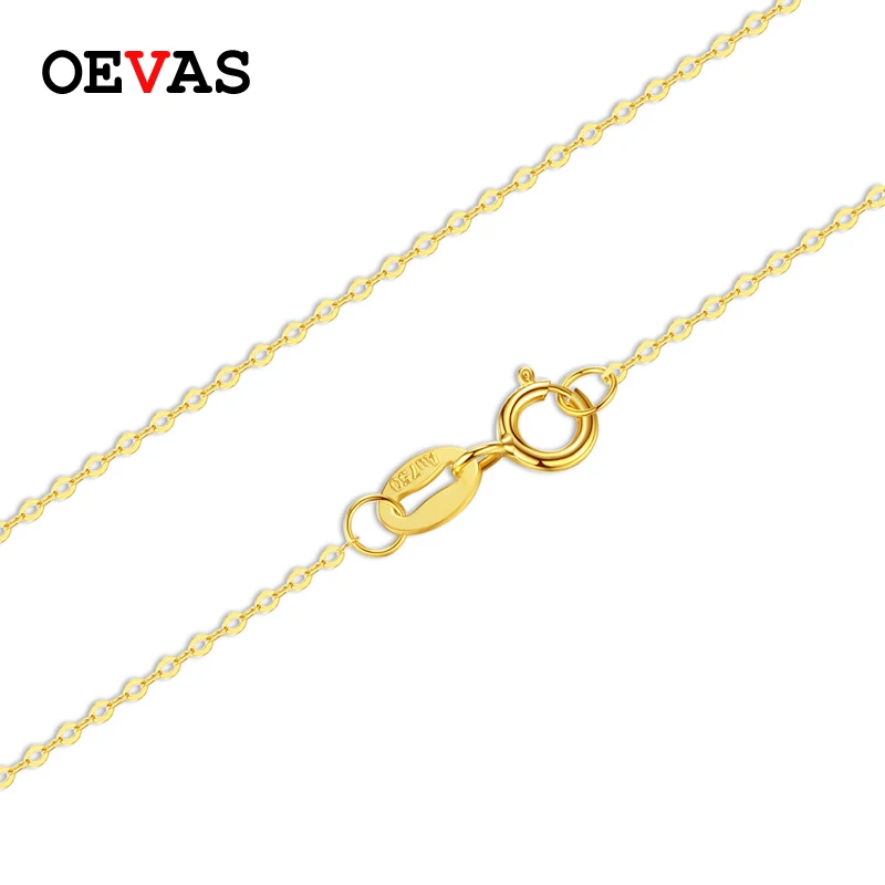 

OEVAS 100% Real 18K Gold Necklace Chain Top Quality 45mm Solid AU750 DIY Link Wedding Engagement Party Fine Jewelry Wholesale