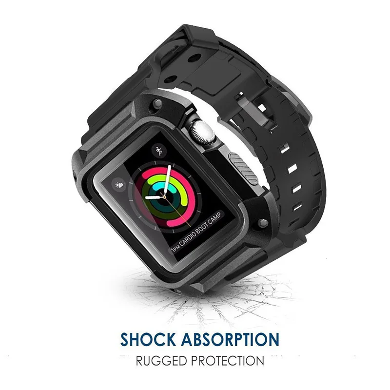 ТПУ резиновый ремешок для часов с прочным защитным чехлом для Apple Watch 44 мм 40 мм iwatch series 5 4 3 2 1 38 42 мм ремешок рамка для браслета