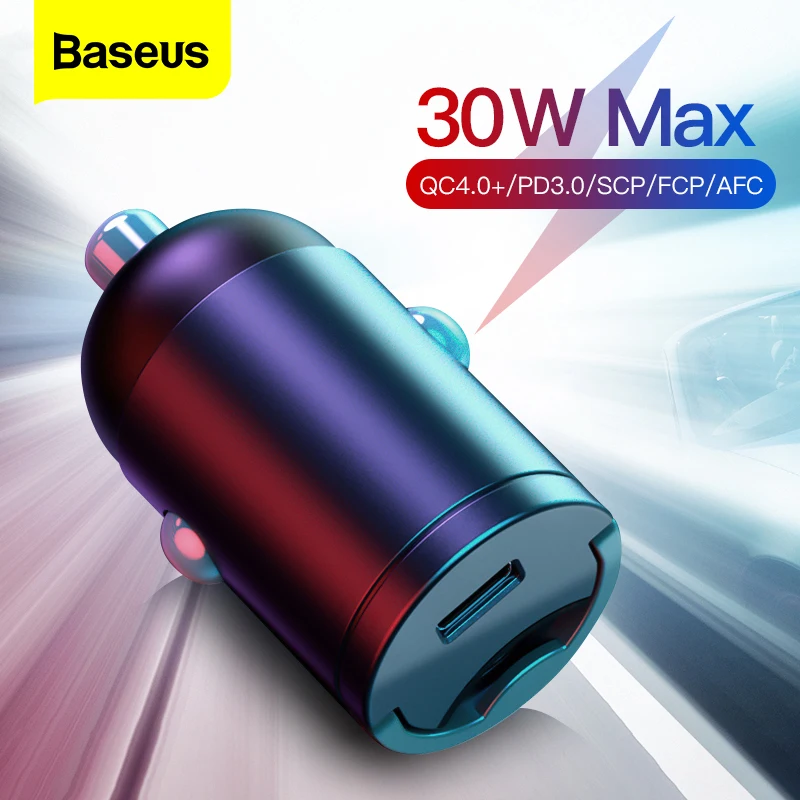 Автомобильное зарядное устройство Baseus Quick Charge 4 0 3 USB C для Xiaomi mi9 Huawei P30 Pro QC4.0 QC3.0 QC 5A