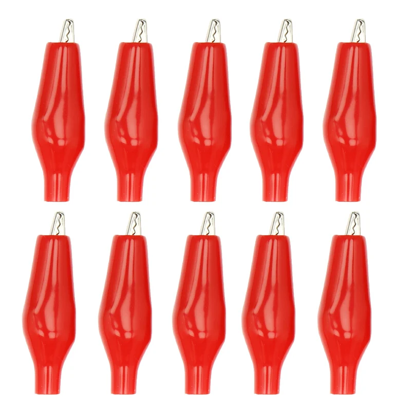 28MM/35MM/45MM metal alligator clips for testing probes and meters 6 colors with plastic protective cover 10pcs alligator clips,test clip,test hooks clips