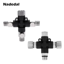 3-Way Airbrush Air Hose Splitter Manifold Airbrush Accessories Multi Use aerografo Airbrush Fittings 1/8" with Adjust Knob Valve