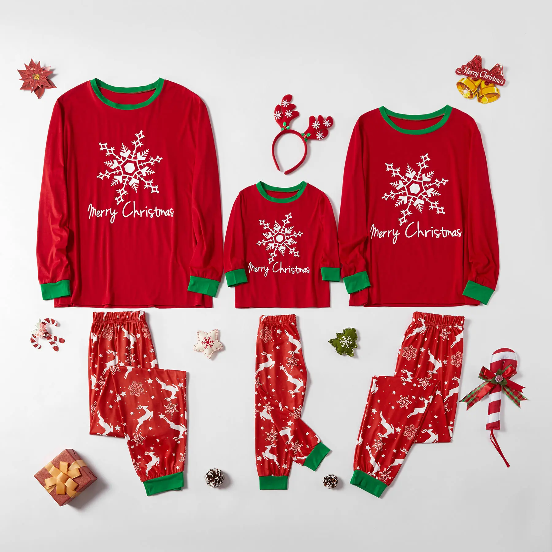 

SnowFlakes Family Christmas Pajamas Father Mother Kids Sleepwear Nightwear Xmas Family Matching Pyjamas Set Clothes Outfits Look