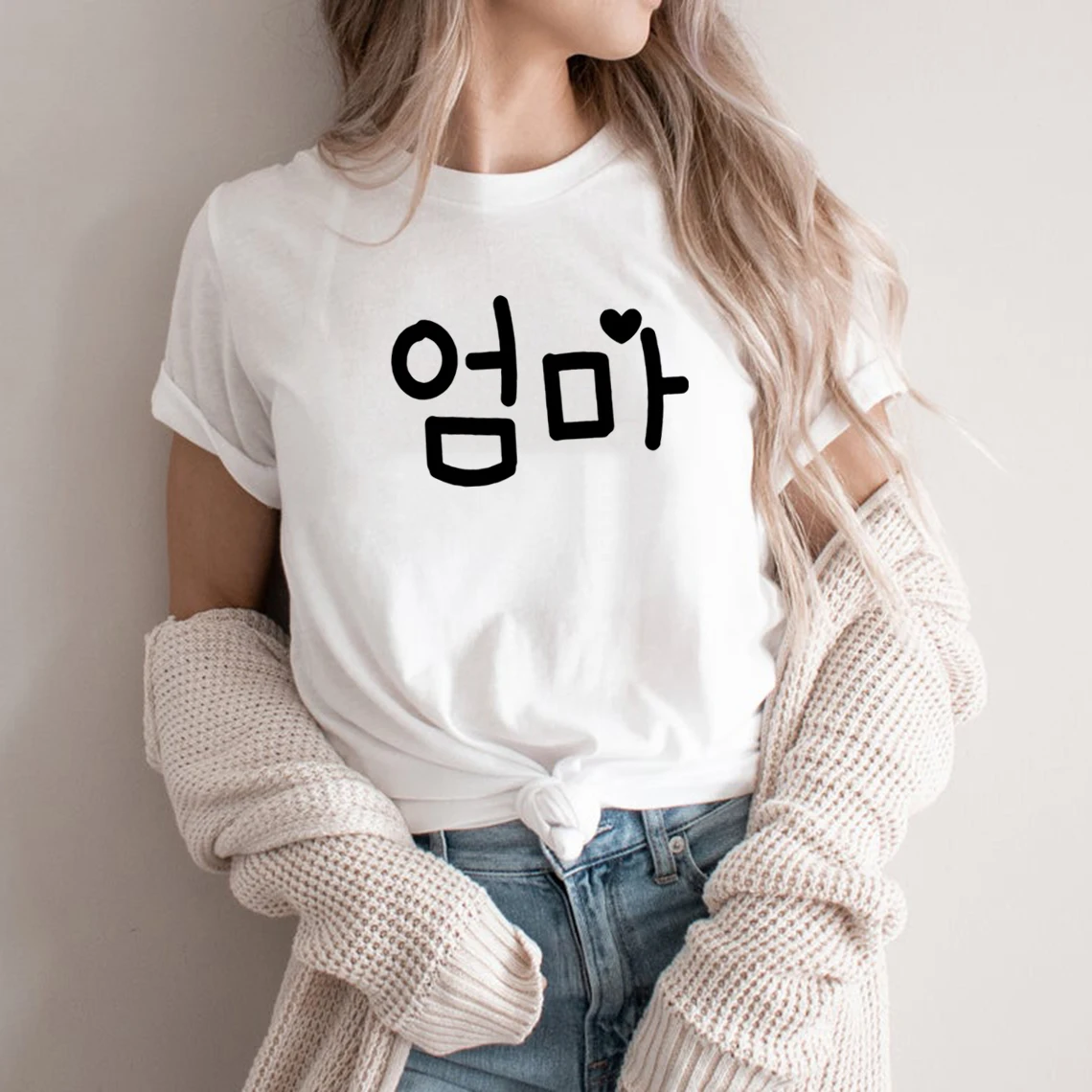 

Korean Mom TShirt Korean Mama Shirt Cute Mothers Day Gift Hangul T Shirt Korean Lover Tee Women Tshirts Graphic Tees Tops Female