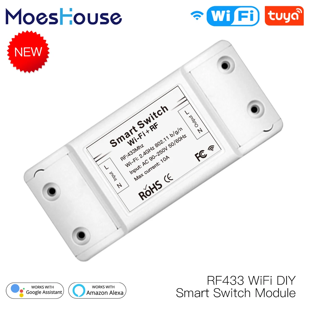 Модуль смарт-выключателя RF433 с Wi-Fi ДУ для умной автоматизации Smart Life/Tuya работает