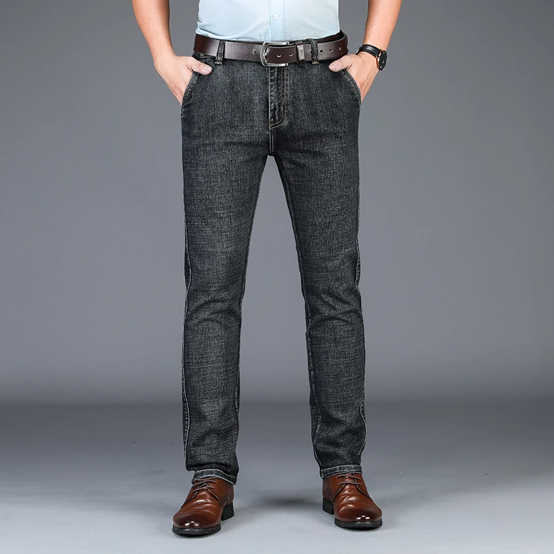 Odinokov тяжёлый Полный Длина Смарт повседневные джинсы обычные джинсы деним мужские брюки s Slim Fit Хлопок смесь Брюки