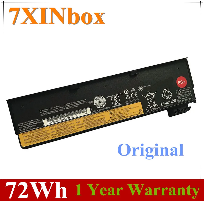 Аккумулятор для ноутбука 7XINbox 11 22 в 6 34 Ач 72 Вт/ч 45N1136 Lenovo ThinkPad X270 X260 X250 X240 T450 T470P T450S
