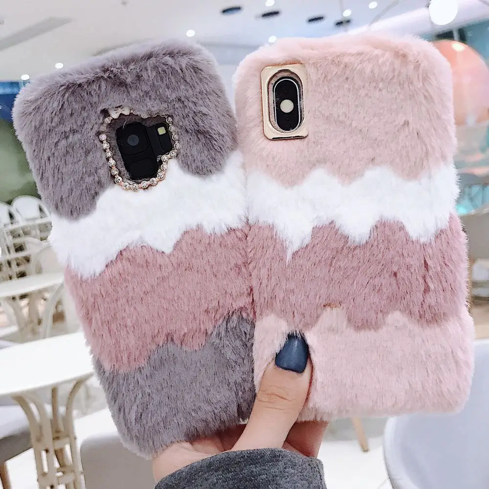 LLZ.COQUE плюшевый Пушистый Зимний Теплый Мягкий ТПУ чехол для samsung Galaxy S10e S10 Plus S7 edge Note9 8 S9 S8 Plus