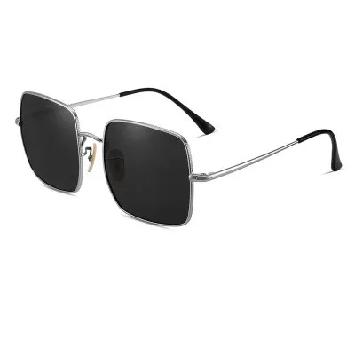 ZHIYI водительские очки мужские женские Квадратные Металлические поляризованные солнцезащитные очки Hd анти-светильник очки в большой оправе тени очки UV400 - Название цвета: GUN