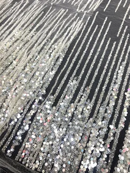 

2020 new style high class African lace fabric tulle glitter sequins super shining quality new craft two times making new fashion