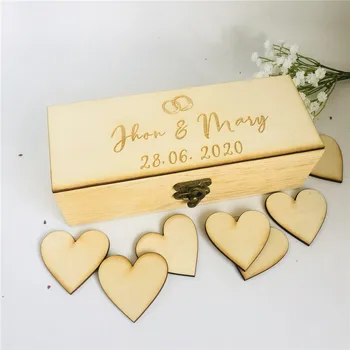

Personalised Birthday Wooden Box Custom Rustic Wedding Wish Box Guest Book Alternative Drop in Heart Box Wedding Message Box