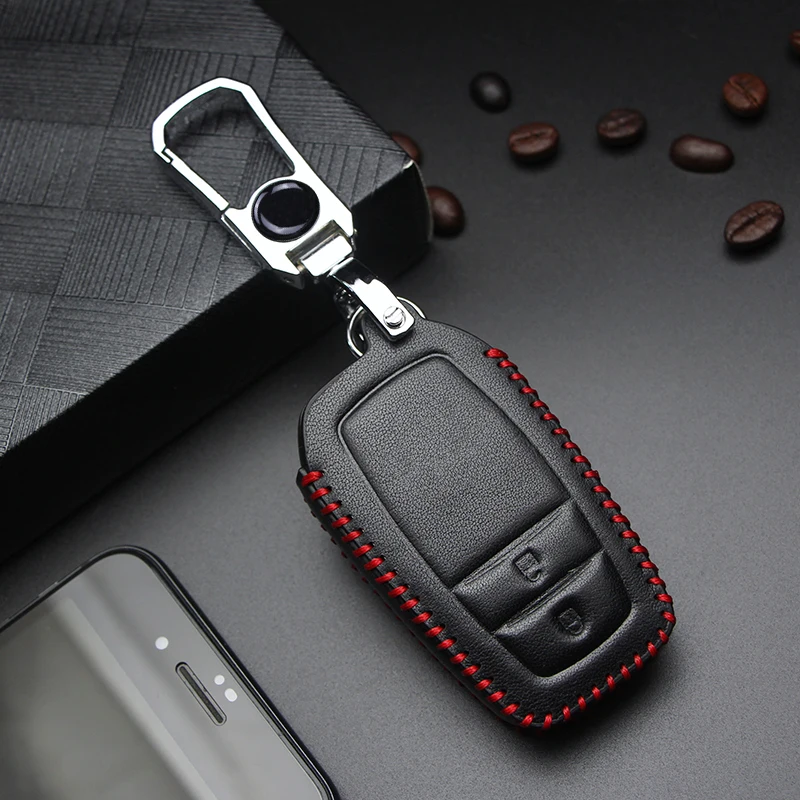 Кожаный чехол для ключей автомобиля для Toyota Auris Corolla Avensis Verso Yaris Aygo Scion TC IM Hilux Fortuner Land Cruiser