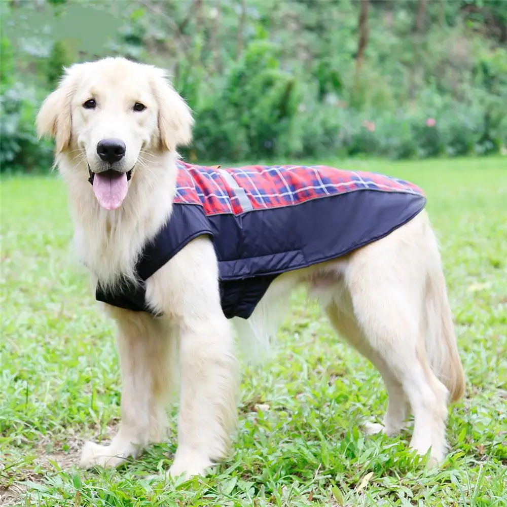 

English Design Checked Winter Reflective Pet Jacket Vest Dog Clothes