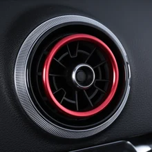 Кондиционер вентиляционное отверстие кольцо выхода крышка отделка украшения Наклейка для AUDI A3 S3 2013-/Q2 аксессуары, автомобиль-Стайлинг 4 шт