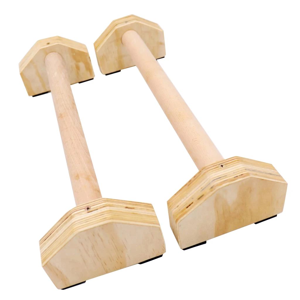 Wooden Dip Bar Station Parallette Bars Balance Arm Shoulder Muscles Fitness Equipment for Home Gym Training Upper Body Exercise