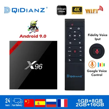 

X96 Smart TV Box Android 9.0 S905W Quad Core 4GB+32GB 2.4G Wifi 4K HD 64 bit mini Netflix media player play store Set-Top Box