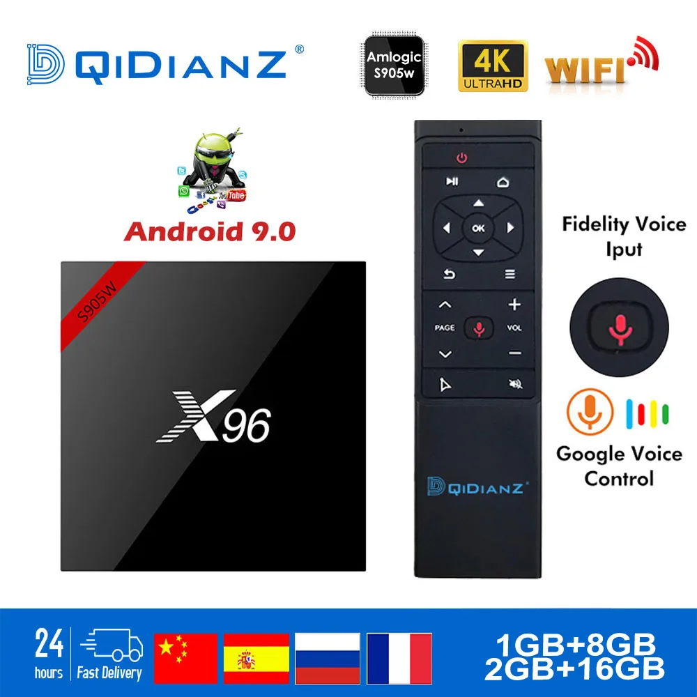  X96 Smart TV Box Android 9.0 S905W Quad Core 4GB+32GB 2.4G Wifi 4K HD 64 bit mini Netflix media pla - 32961235433