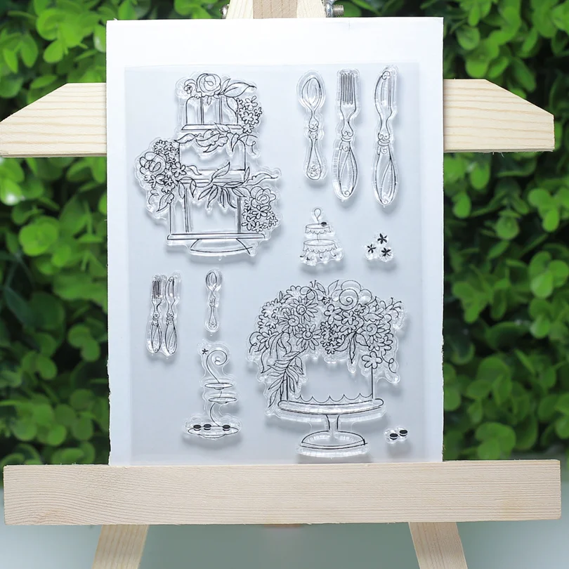 

food Meal spoon Plate transparent clear stamp for Scrapbooking/Card Making/Sewing Fabric/Stamp set stationery Decoration Supply