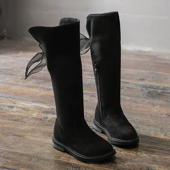 

NEW Girls Boots Kids Snow Boots Winter Female Fashion Boots Girls Princess Knee-length Martin Boots Child Casual Sport Shoes