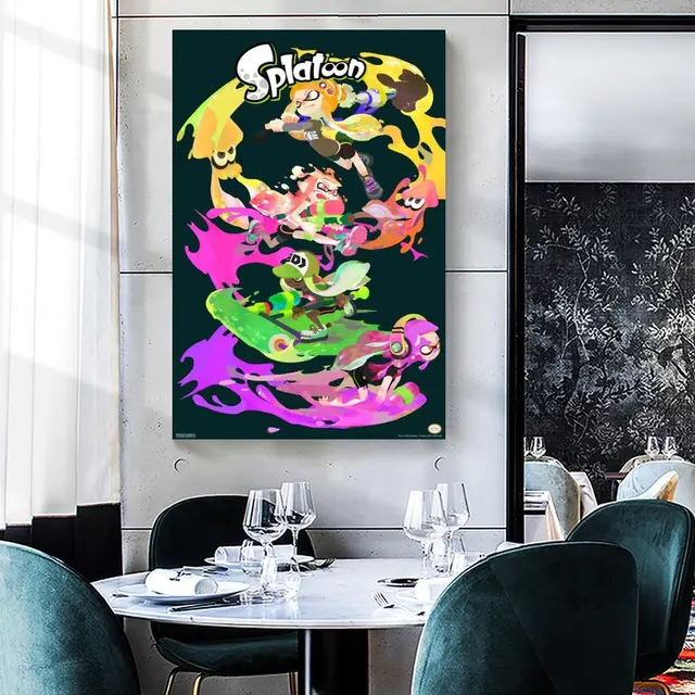 Splatoon Character Stack Nintendo Canvas Art Poster and Wall Art Picture Print Modern Family bedroom Decor