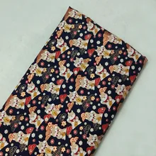 Золотое Тиснение темно-синего цвета Lucky animals японское кимоно с принтом хлопковая ткань 50x140 см Ткань пэчворк для одежды платье домашний декор