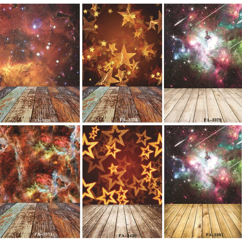 

Vinyl Custom Photography Backdrops Prop Space Starry Sky and floor Theme Photography Background FA20419-95