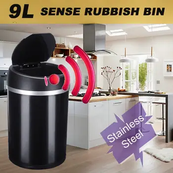 

New Inductive Automatic Touchless Intelligent induction Motion Sensor Kitchen Trash Can Sensor Eco-friendly Waste Garbage Bin