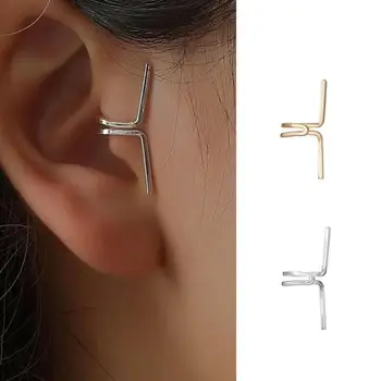 

Alloy Double C Cartilage Black Earring for Women Cool U Shaped Double Ring Without Pierced Ear Clip 2020 Trend Jewelry Wholesale