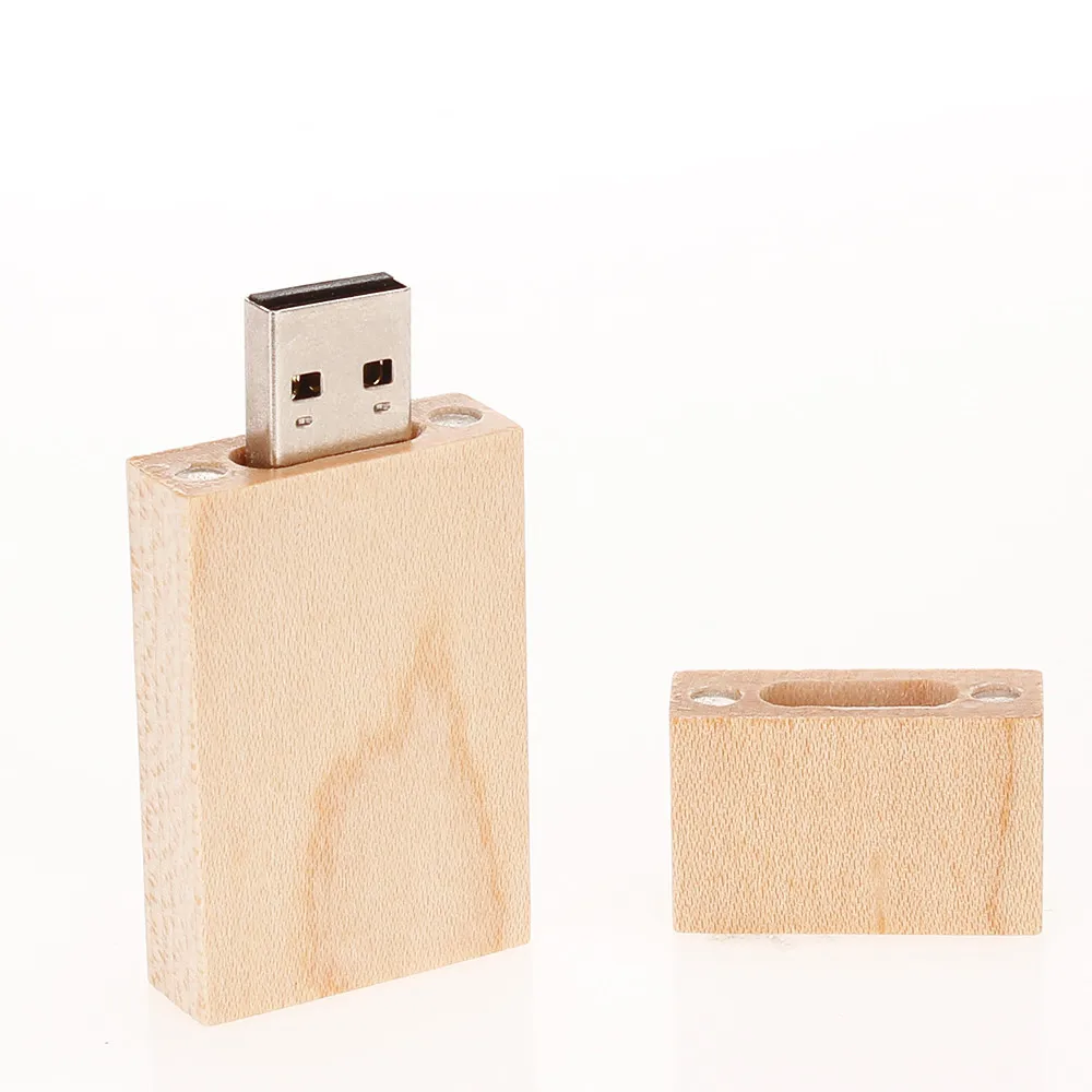 Прямоугольная деревянная коробка Флешка usb 2,0 4 ГБ 8 ГБ 16 ГБ 32 ГБ 64 ГБ USB флеш-накопитель 128 ГБ usb карта памяти, Флеш накопитель в подарок с логотипом на заказ