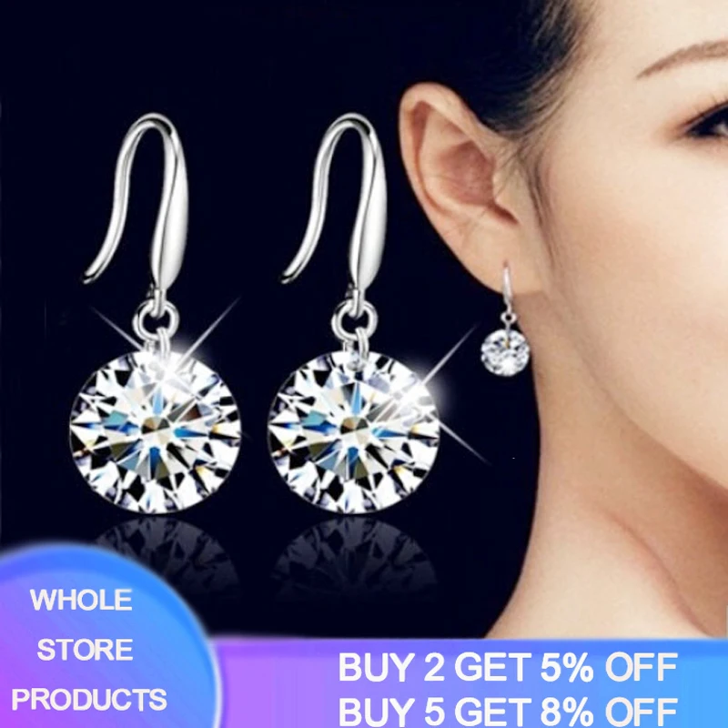 

Top Sale Cubic Zircon Brincos Women Long 925 Silver Drop Earings Jewelry Pendientes Wedding Jewelry Accessories E224
