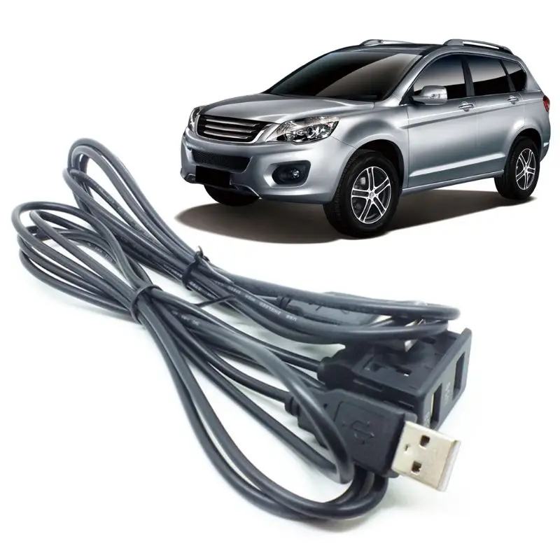 Автомобильный двойной USB порт 3,5 мм AUX USB свинцовый Удлинительный кабель жила адаптер для наушников