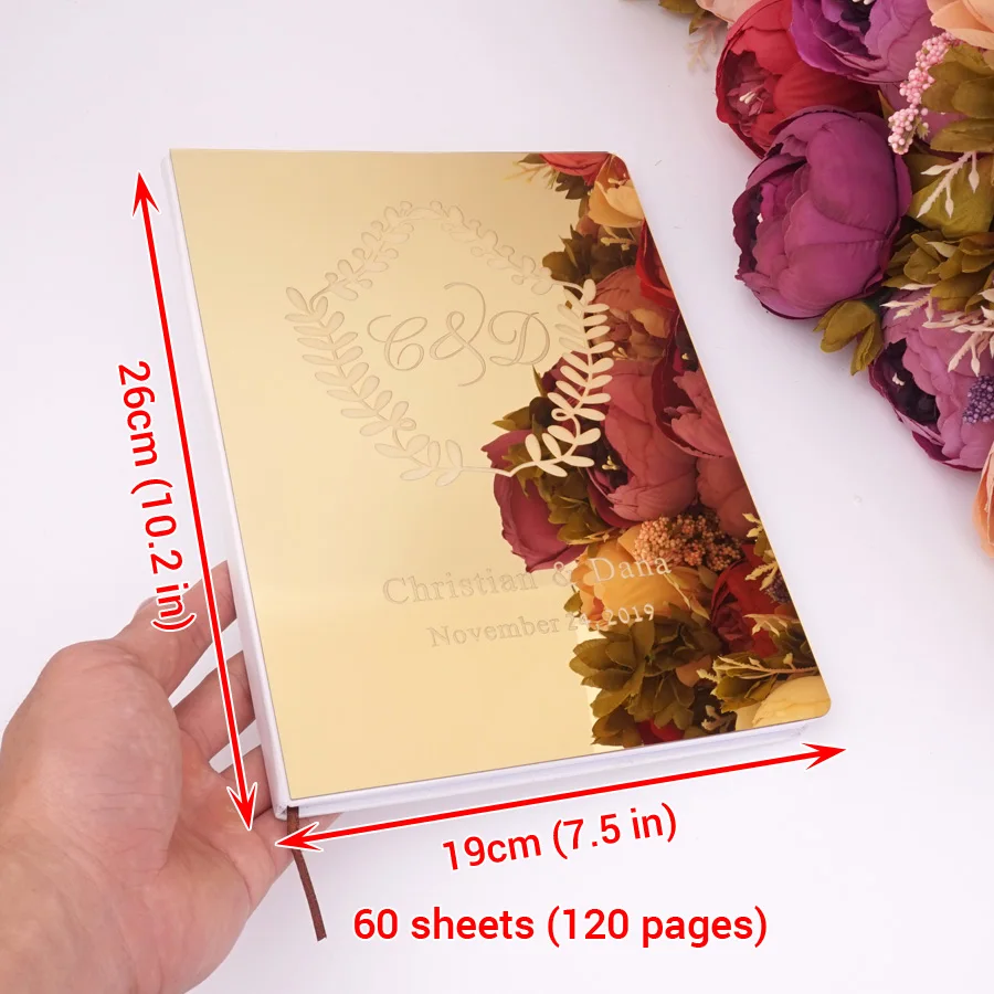Dream Wedding Acrylic Mirror Guest Book Wedding Name&Date Guestbook Personalized Engagement Party Newlyweds Gift