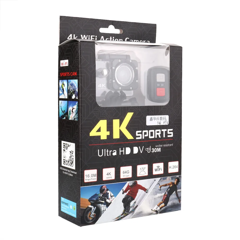 Экшн камера F61 Ultra HD 4K/30fps Wi Fi ЖК экран 2 0 дюйма водонепроницаемая|Камеры для охоты| |