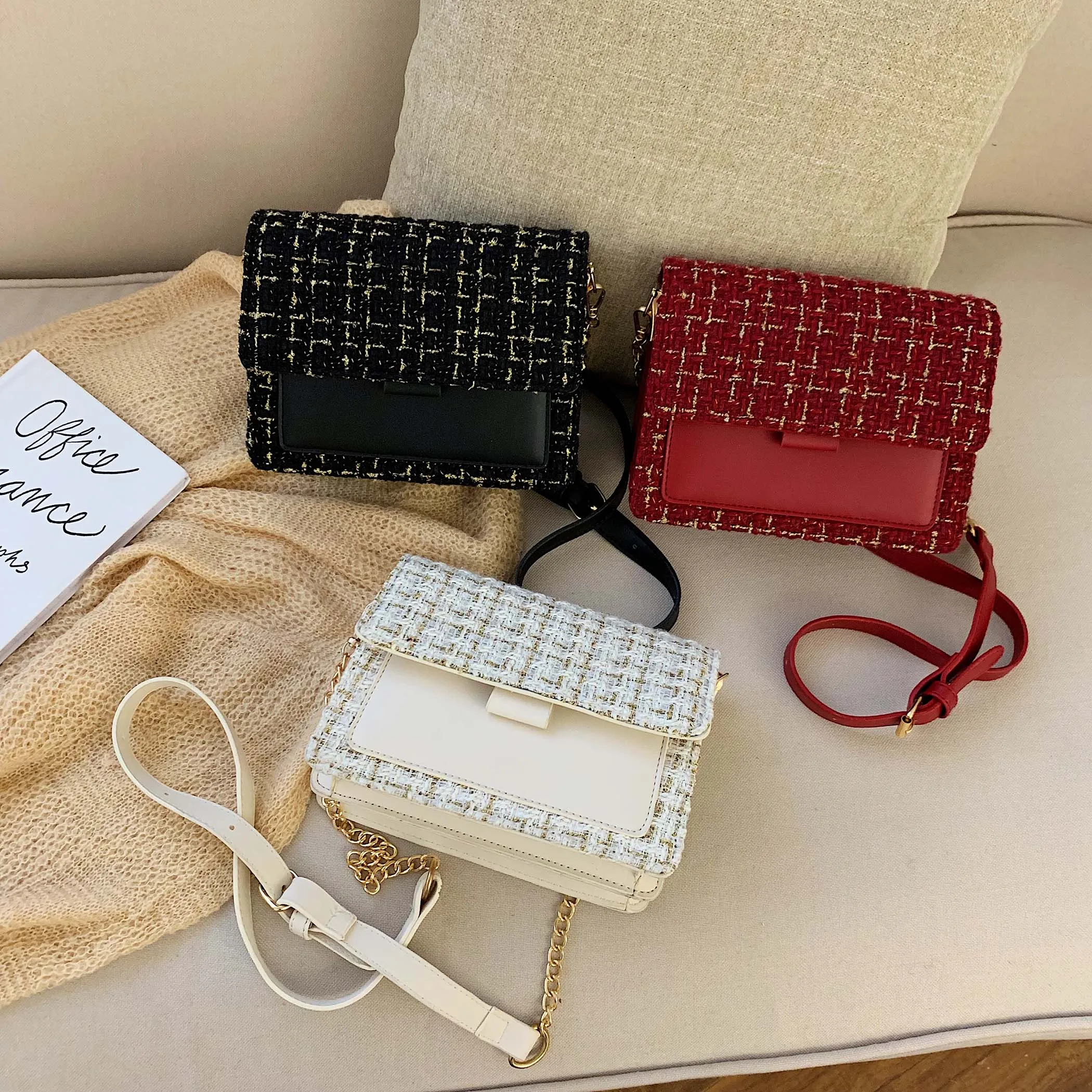  Cotton and Linen Crossbody Bags For Women 2019 Winter Shoulder Messenger Bag Female Mini Chain Hand - 4000202489675