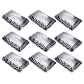 

50 PCs Rectangular Disposable Takeout Transparent Plastic Classical Plastic Dessert Tray for DIY Kitchen