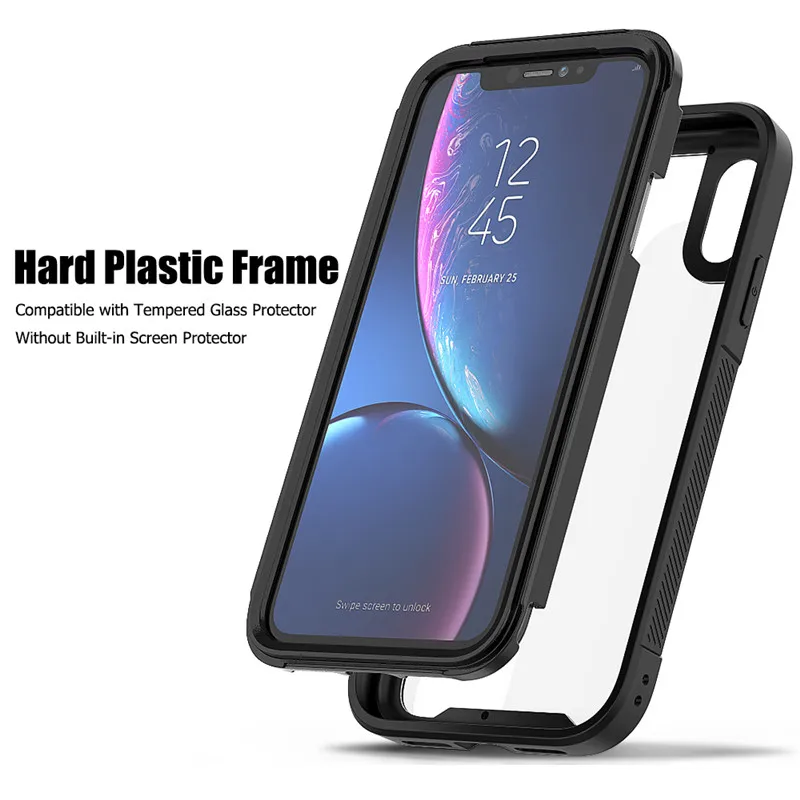 For iPhone 12 11 XR XS Max 8 7 Plus Shockproof Hybrid Armor Phone Case For iPhone 11Pro Max 6S Plus Hard PC TPU 2 in1 Full Cover iphone 13 pro clear case